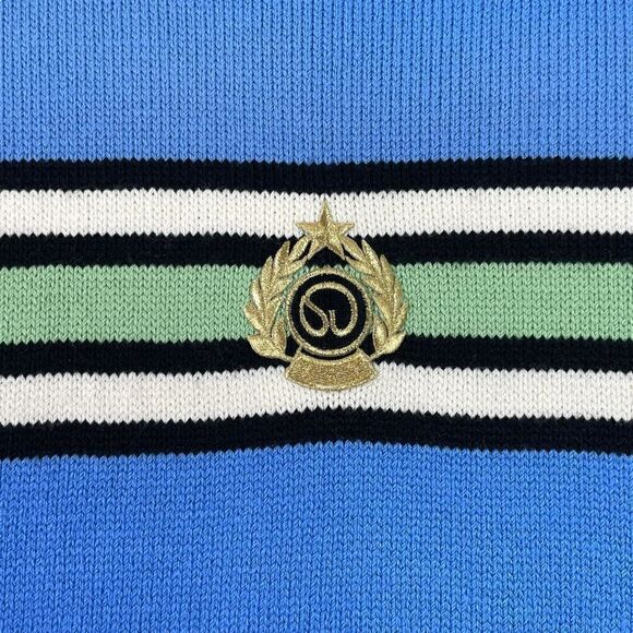 St. John Sport Womens Petite Blue Striped Long Sleeve Top - Picture 5 of 9